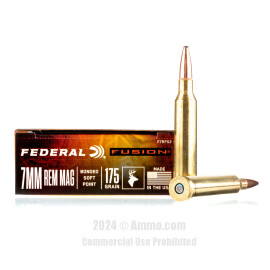 Image of Federal 7mm Rem Magnum Ammo - 20 Rounds of 175 Grain Fusion Ammunition