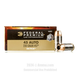 Image of Federal Law Enforcement HST 45 ACP Ammo - 50 Rounds of 230 Grain JHP Ammunition