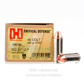 Image of Hornady 45 Long Colt Ammo - 20 Rounds of 185 Grain JHP Ammunition