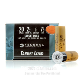 Image of Federal 20 ga Ammo - 250 Rounds of 7/8 oz. #7-1/2 Shot (Lead) Ammunition