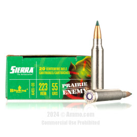 Image of Sierra Prairie Enemy 223 Rem Ammo - 20 Rounds of 55 Grain BlitzKing Ammunition