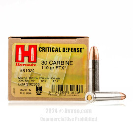 Image of Hornady 30 Carbine Ammo - 25 Rounds of 110 Grain FTX Ammunition