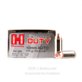 Image of Hornady Critical Duty 10mm Ammo - 200 Rounds of 175 Grain FlexLock Ammunition