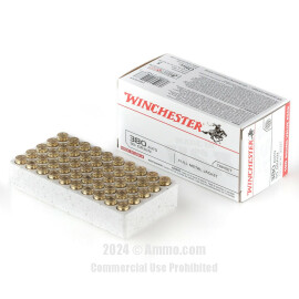 Image of Bulk 380 ACP Ammo - 500  Rounds of Bulk 95 Grain FMJ Ammunition from Winchester