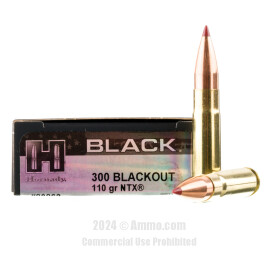 Image of Hornady BLACK 300 AAC Blackout Ammo - 20 Rounds of 110 Grain NTX Ammunition