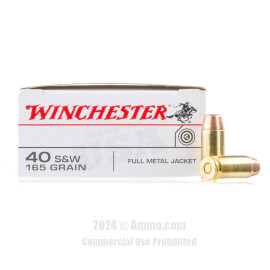 Image of Winchester 40 cal Ammo - 50 Rounds of 165 Grain FMJ Ammunition