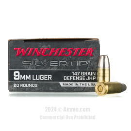 Image of Winchester Silvertip 9mm Ammo - 20 Rounds of 147 Grain JHP Ammunition
