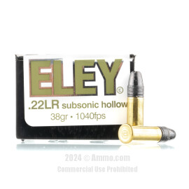 Image of Eley 22 LR Ammo - 500 Rounds of 38 Grain Subsonic HP Ammunition