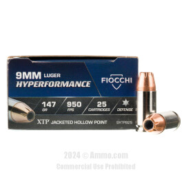 Image of Fiocchi 9mm Ammo - 500 Rounds of 147 Grain JHP Ammunition