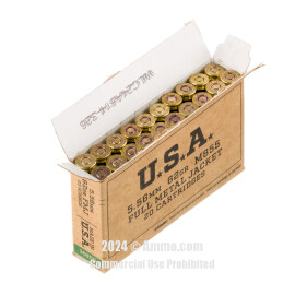Winchester USA 5.56x45 Ammo - 1000 Rounds of 62 Grain FMJ M855...