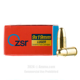 Image of ZSR 9mm Ammo - 50 Rounds of 115 Grain FMJ Ammunition