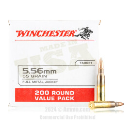 Image of Winchester USA 5.56x45 Ammo - 200 Rounds of 55 Grain FMJ M193 Ammunition