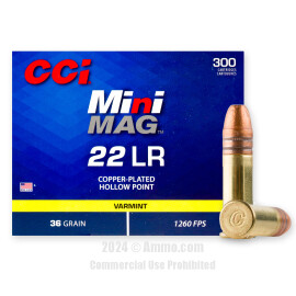 Image of CCI Mini-Mag 22 LR Ammo - 300 Rounds of 36 Grain CPHP Ammunition