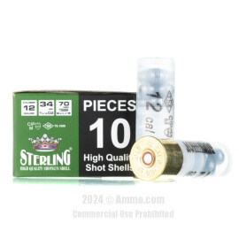 Image of Sterling 12 Gauge Ammo - 200 Rounds of 9 Pellets 00 Buckshot Ammunition