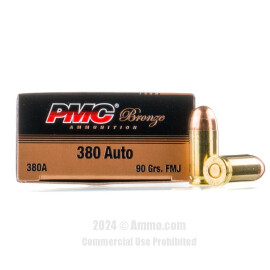 Image of PMC 380 ACP Ammo - 50 Rounds of 90 Grain FMJ Ammunition