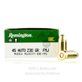 Image of Remington UMC 45 ACP Ammo - 50 Rounds of 230 Grain FMJ Ammunition