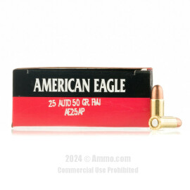 Image of Federal 25 ACP Ammo - 50 Rounds of 50 Grain TMJ Ammunition