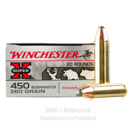 Image of Winchester Super-X 450 Bushmaster Ammo - 20 Rounds of 260 Grain SP Ammunition