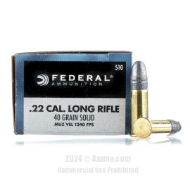 Image of Federal 22 LR Ammo - 50 Rounds of 40 Grain LRN Ammunition
