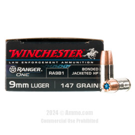 Image of Winchester Ranger One 9mm Ammo - 500 Rounds of 147 Grain JHP Ammunition