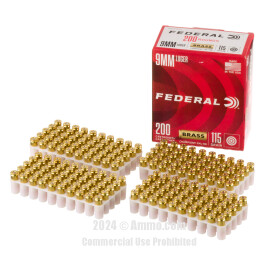 Image of Bulk 9mm Ammo - 1000 Rounds of Bulk 115 Grain FMJ Ammunition from Federal