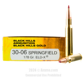 Image of Black Hills Gold 30-06 Ammo - 20 Rounds of 178 Grain ELD-X Ammunition