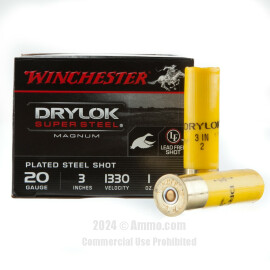 Image of Winchester Drylock 20 Gauge Ammo - 25 Rounds of 3" 1 oz. #2 Shot Ammunition