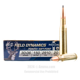Image of Fiocchi 30-06 Ammo - 20 Rounds of 150 Grain PSP Ammunition