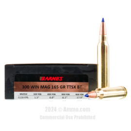 Image of Barnes 300 Win Mag Ammo - 20 Rounds of 165 Grain TTSX Ammunition