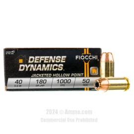 Image of Fiocchi 40 cal Ammo - 50 Rounds of 180 Grain JHP Ammunition