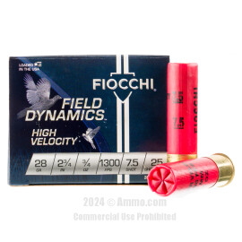 Image of Fiocchi 28 Gauge Ammo - 250 Rounds of 3/4 oz. #7-1/2 Shot Ammunition