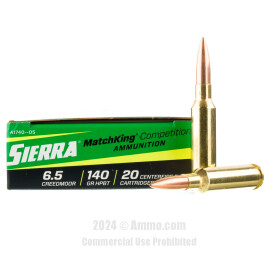 Image of Sierra MatchKing Competition 6.5 Creedmoor Ammo - 20 Rounds of 140 Grain HPBT MatchKing Ammunition