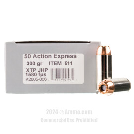 Underwood 50 Action Express Ammo - 20 Rounds of 300 Grain XTP JHP...