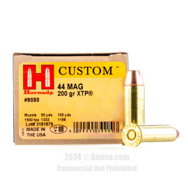 Image of Hornady 44 Magnum Ammo - 20 Rounds of 200 Grain JHP Ammunition