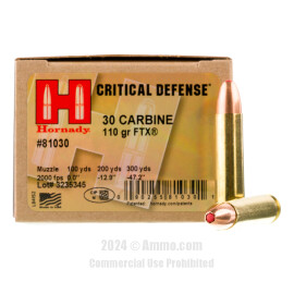Image of Hornady 30 Carbine Ammo - 250 Rounds of 110 Grain FTX Ammunition