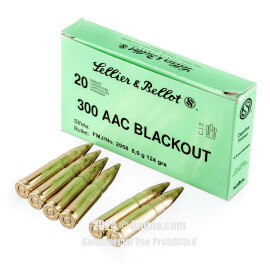 Image of Bulk 300 Blackout Ammo - 500  Rounds of Bulk 124 Grain FMJ Ammunition from Sellier and Bellot