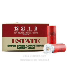 Image of Estate Cartridge 12 Gauge Ammo - 250 Rounds of 1 oz. #8 Shot (Lead) Ammunition