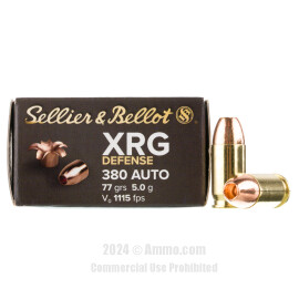 Image of Sellier & Bellot XRG Defense 380 ACP Ammo - 25 Rounds of 77 Grain SCHP Ammunition