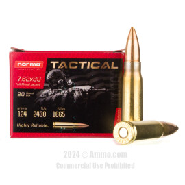 Image of Norma 7.62x39 Ammo - 1000 Rounds of 124 Grain FMJ Ammunition