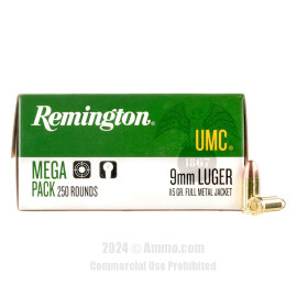 Image of Remington 9mm Ammo - 1000 Rounds of 115 Grain MC Ammunition