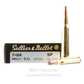 Image of Sellier & Bellot 7x64mm Brenneke Ammo - 20 Rounds of 140 Grain SP Ammunition