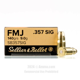 Image of Sellier and Bellot 357 SIG Ammo - 50 Rounds of 140 Grain FMJ Ammunition