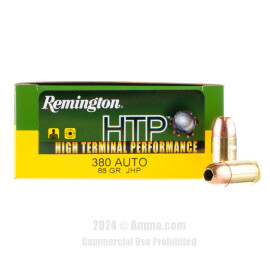 Image of Remington HTP 380 ACP Ammo - 20 Rounds of 88 Grain JHP Ammunition