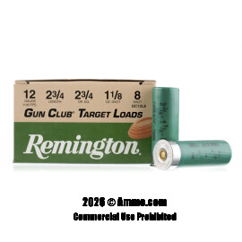 Remington 12 Gauge Ammo - 25 Rounds of 1-1/8 oz. #8 Shot (Lead) Ammunition