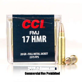Image of CCI 17 HMR Ammo - 50 Rounds of 20 Grain FMJ Ammunition
