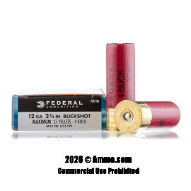Image of Federal 12 Gauge Ammo - 5 Rounds of #4 Buck Ammunition