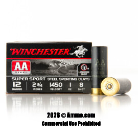 Image of Winchester AA Steel 12 Gauge Ammo - 250 Rounds of 1 oz. #8 Steel Shot Ammunition