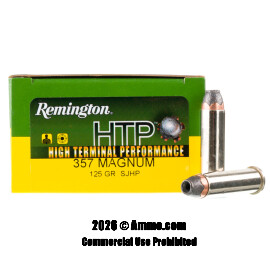 Image of Remington HTP 357 Magnum Ammo - 20 Rounds of 125 Grain SJHP Ammunition
