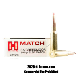 Image of Hornady 6.5 Creedmoor Ammo - 20 Rounds of 140 Grain ELD Ammunition