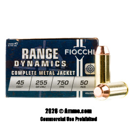 Image of Fiocchi Cowboy 45 Long Colt Ammo - 500 Rounds of 255 Grain CMJ Ammunition